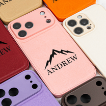 Custom Initial Names For Him, Son, Husband, Boyfriend, Coworkers - Personalized Leather Phone Case