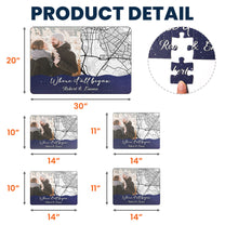 Custom Jigsaw Puzzle Location Map For Couple - Personalized Photo Jigsaw Puzzle