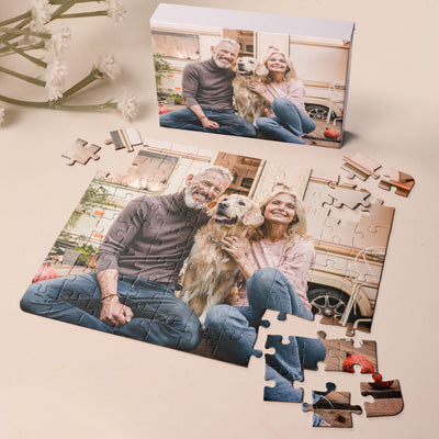 Custom Jigsaw Puzzle Photo For Couple Pets - Personalized Photo Jigsaw Puzzle