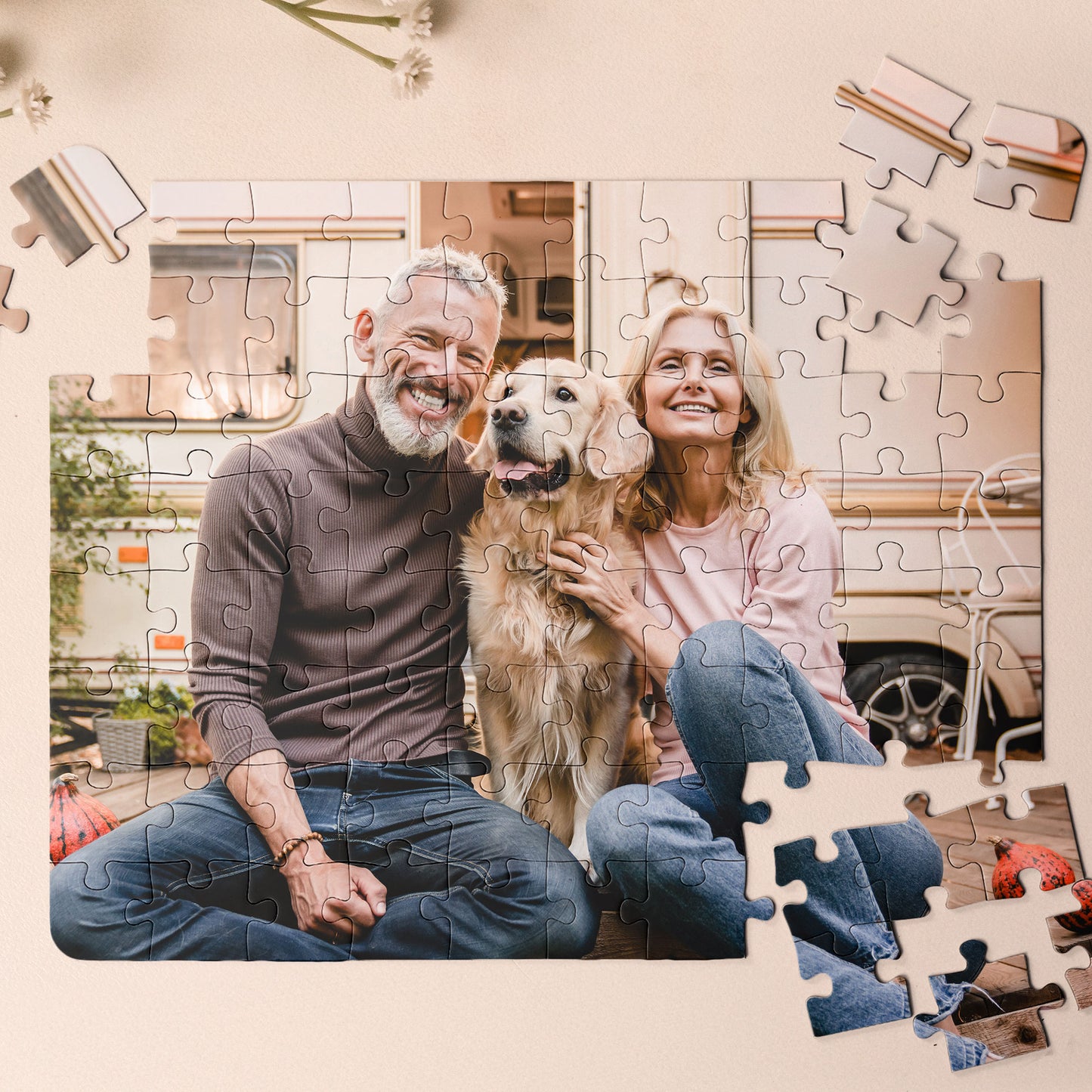 Custom Jigsaw Puzzle Photo For Couple Pets - Personalized Photo Jigsaw Puzzle