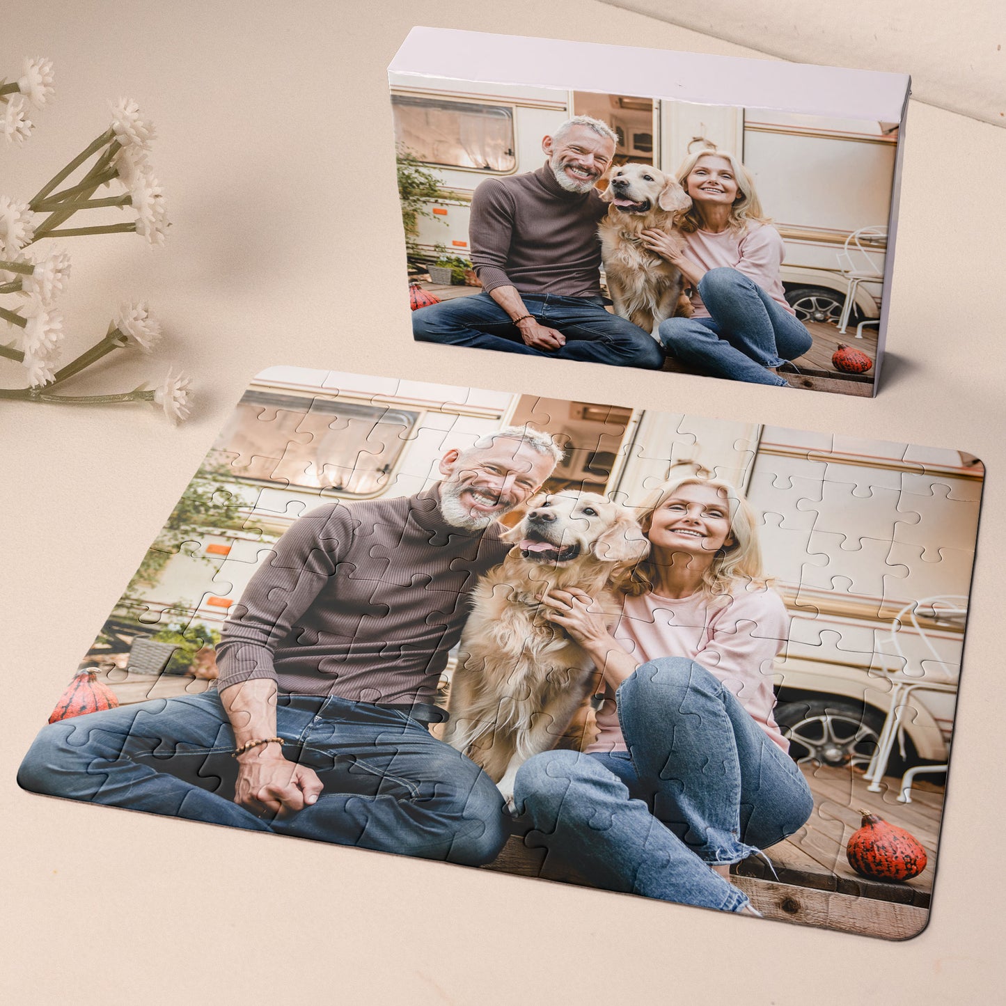 Custom Jigsaw Puzzle Photo For Couple Pets - Personalized Photo Jigsaw Puzzle