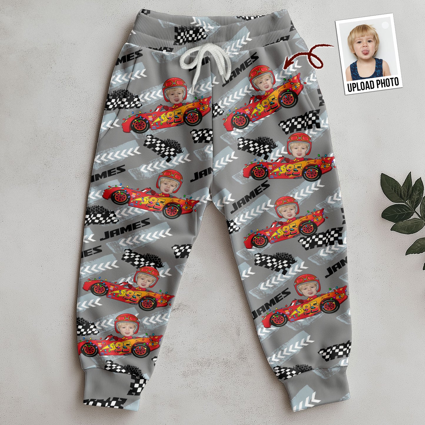 Custom Kid Face Car Toy - Personalized Photo Sweatpants