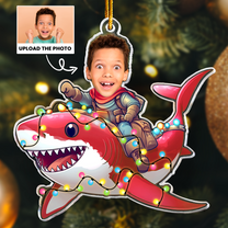 Custom Kid Face Shark - Personalized Acrylic Photo Ornament