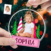 Custom Kid's Photo Festive Christmas Tree - Personalized Acrylic Photo Ornament