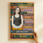 Custom Latina Watercolor Photo Inspirational Gift For Her - Personalized Poster