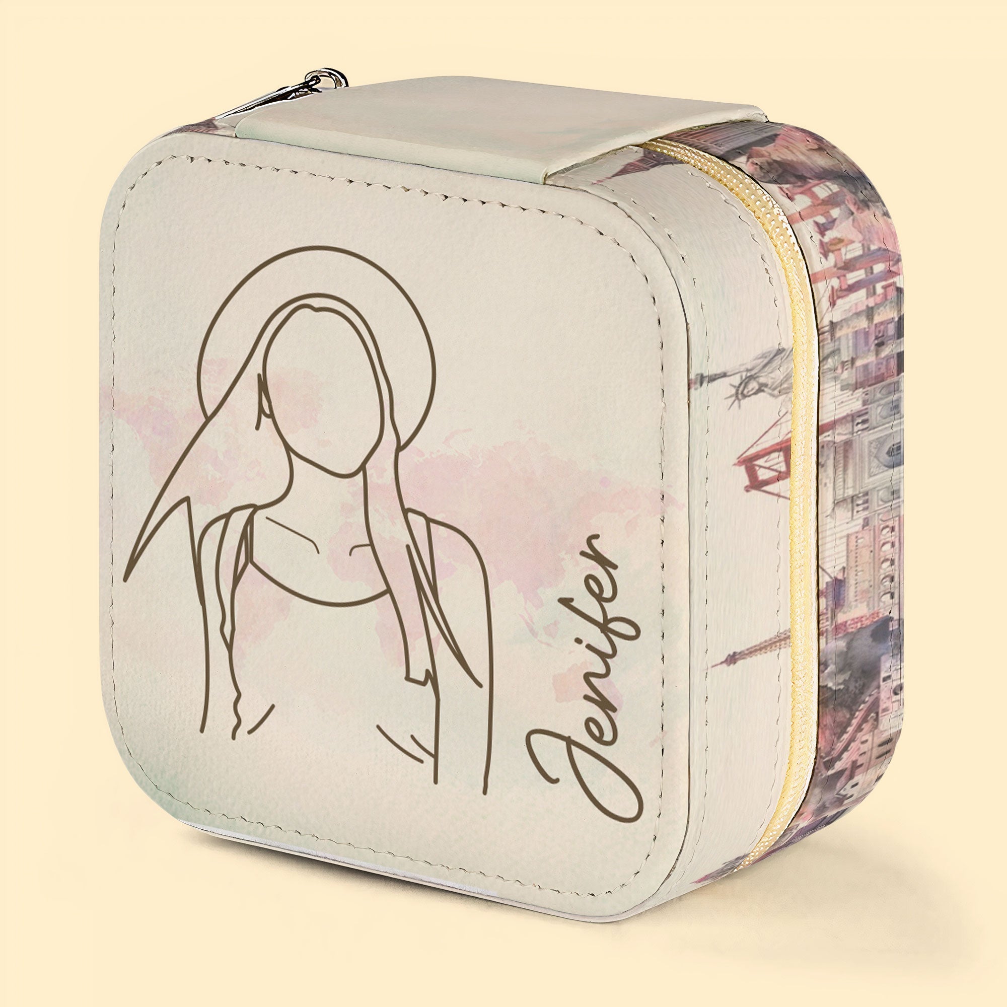 Custom Line Drawing - Personalized Photo Jewelry Box