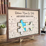 Custom Location Map Puzzle Piece Art - Long Distance Relationship, Family, Friends Gifts - Personalized Wooden Plaque