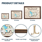 Custom Location Map Puzzle Piece Art - Long Distance Relationship, Family, Friends Gifts - Personalized Wooden Plaque