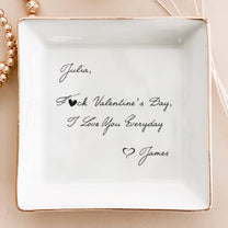 Custom Message - Valentines' Day Gifts For Her, Wife, Girlfriend - Personalized Jewelry Dish