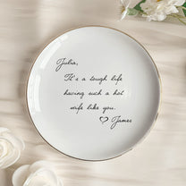 Custom Message - Valentines' Day Gifts For Her, Wife, Girlfriend - Personalized Jewelry Dish