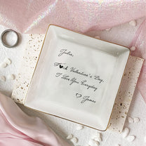 Custom Message - Valentines' Day Gifts For Her, Wife, Girlfriend - Personalized Jewelry Dish