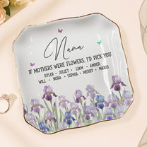 Custom Mom's Birth Flower - Mother's Day Gift For Mom From Daughter, Son - Personalized Jewelry Dish