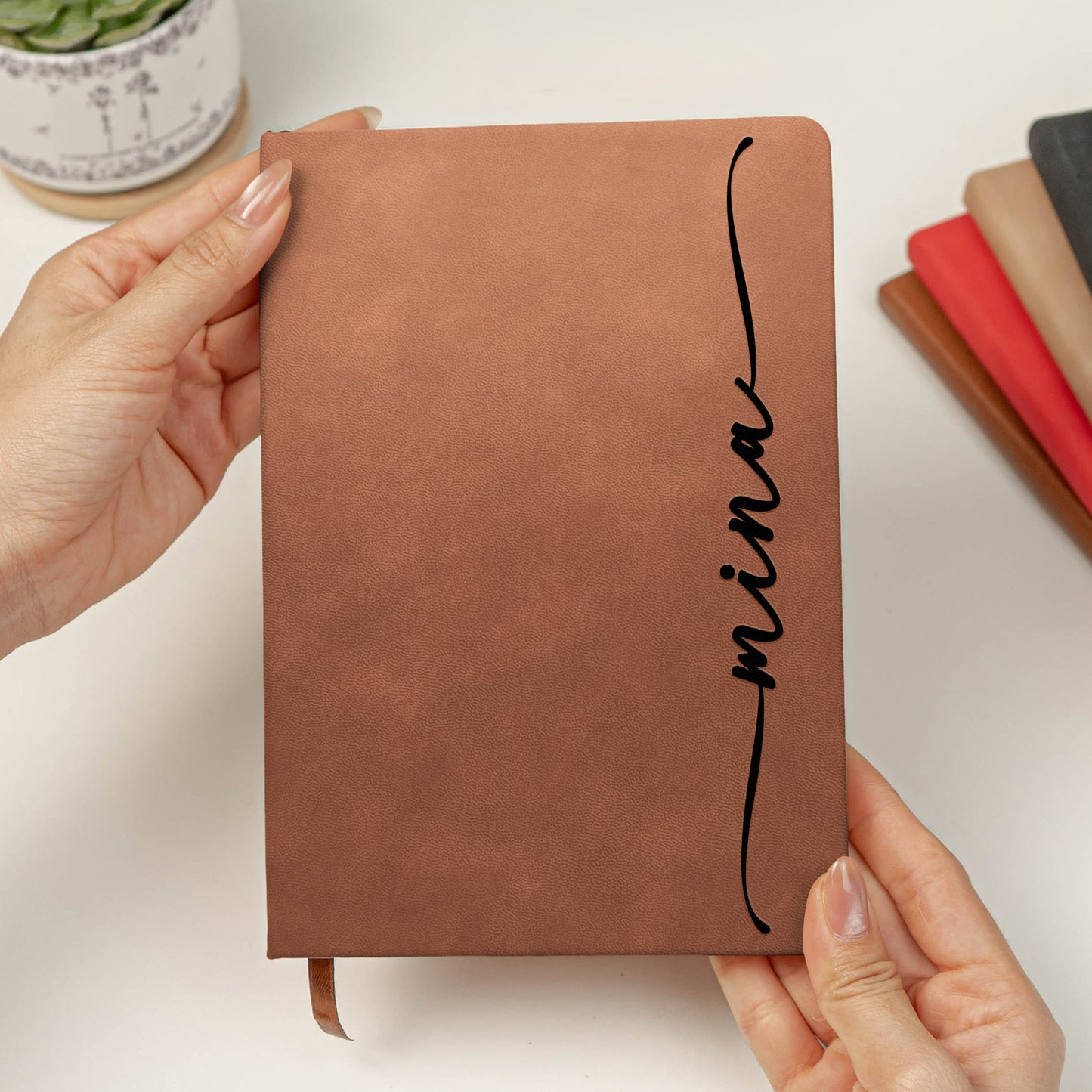 Custom Monogram Initial Name For Her, Him - Personalized Leather Journal