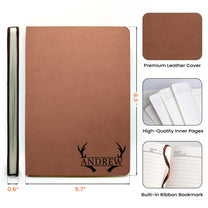 Custom Monogram Initial Name For Her, Him - Personalized Leather Journal