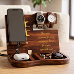 Custom Monogram, Initial Name & Message For Him, Husband, Son, Groomsmen - Personalized Desk Organizer