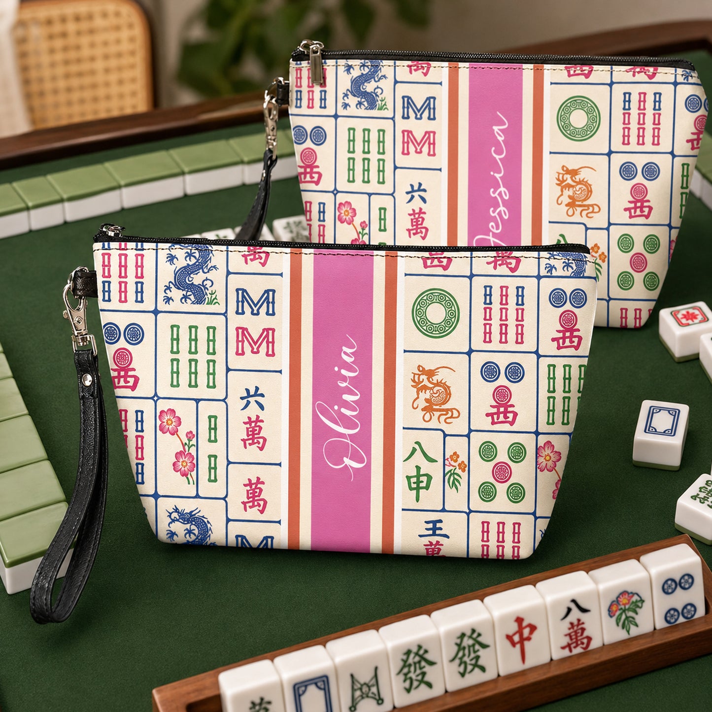 Custom Monogram, Name, Custom Mahjong Tile Bag Gift For Mahjong Lovers - Personalized Bag
