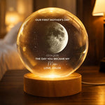 Custom Moon Phase Our 1st Mother's Day The Day You Became My Mom - Personalized Night Light