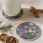Custom Mosaic Birth Flower Printed Effect For Her, Sister, Mom, Grandma, Daughter - Personalized Ceramic Coaster
