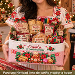 Custom Name Mexican Navidad Ponche Conchas Tamales - Personalized Storage Basket