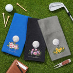 Custom Name And Birth Flower For Golf Lover - Personalized Golf Towel