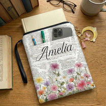 Custom Name And Birth Month Flower - Personalized Book Sleeve