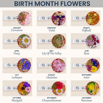Custom Name And Birth Month Flower - Personalized Resin Birth Flower Badge Reel
