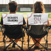 Custom Name And Number With Baseball Pattern - Personalized Folding Chair Cover