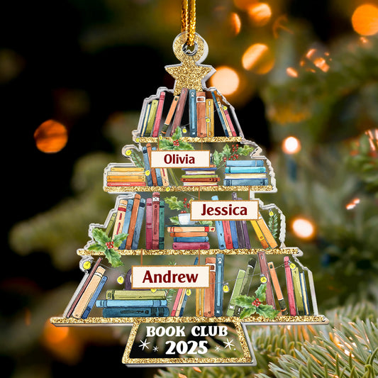 Custom Name Book Club - Personalized Acrylic Ornament