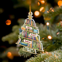 Custom Name Book Club - Personalized Acrylic Ornament