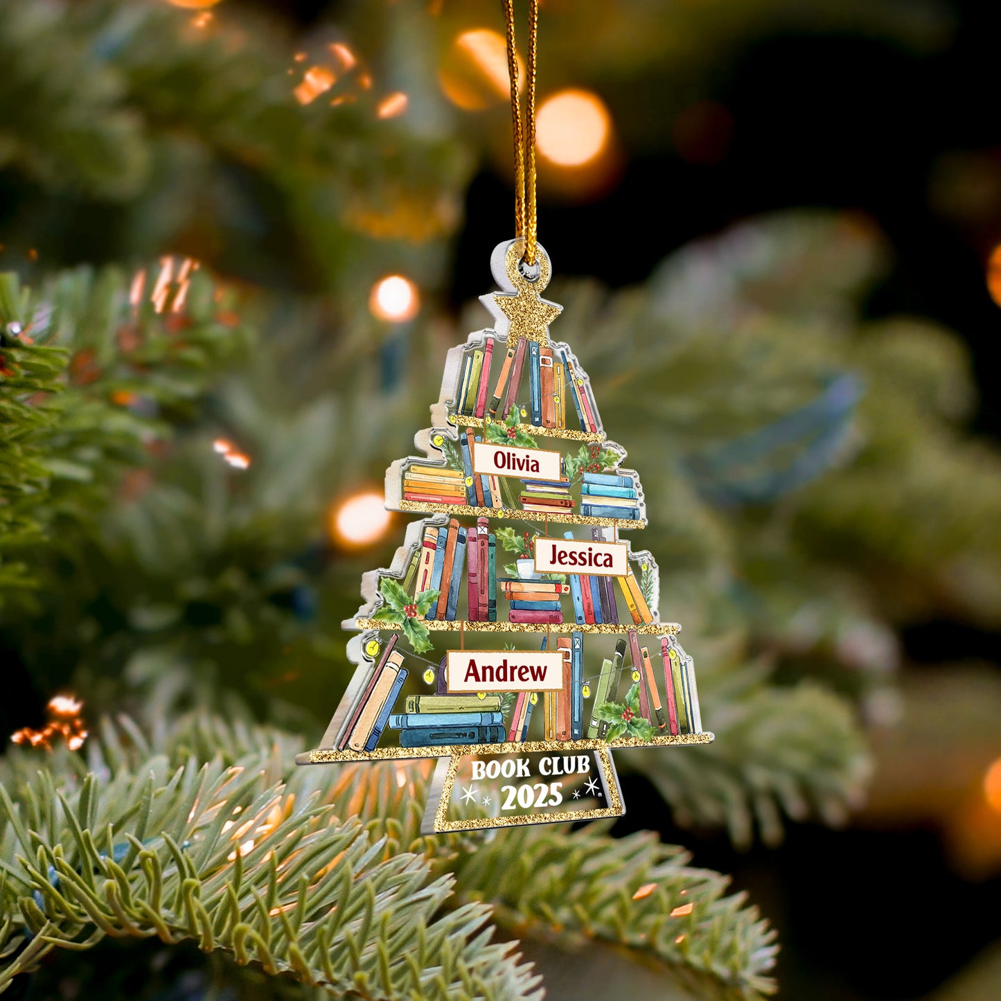 Custom Name Book Club - Personalized Acrylic Ornament