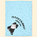Custom Name Cat Blanket Hands Off For Pet - Personalized Blanket