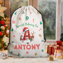 Custom Name Christmas Santa Sack Monster Truck Unicorn - Personalized Christmas Sack