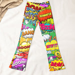 Custom Name Comic Pop Art Style - Personalized Flare Leggings
