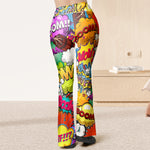Custom Name Comic Pop Art Style - Personalized Flare Leggings