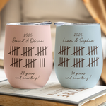 Custom Name Couple Anniversary Gift For Her Gift For Him - Personalized Wine Tumbler