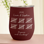 Custom Name Couple Anniversary Gift For Her Gift For Him - Personalized Wine Tumbler
