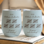 Custom Name Couple Anniversary Gift For Her Gift For Him - Personalized Wine Tumbler