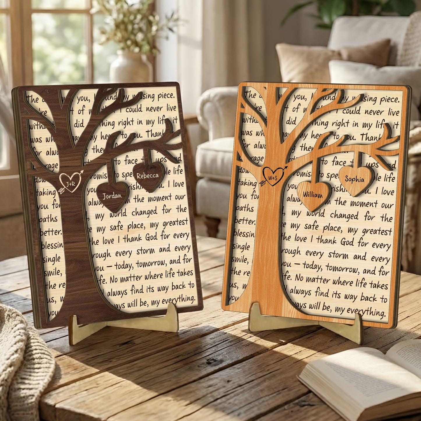 Custom Name Couple Gifts Valentine's Day Anniversary Gift For Her/Him - Personalized Wooden Plaque