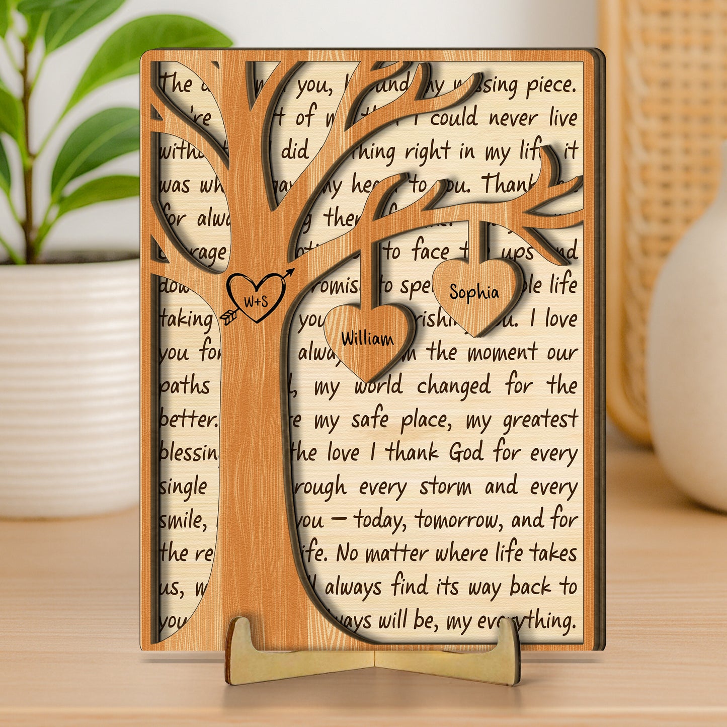 Custom Name Couple Gifts Valentine's Day Anniversary Gift For Her/Him - Personalized Wooden Plaque