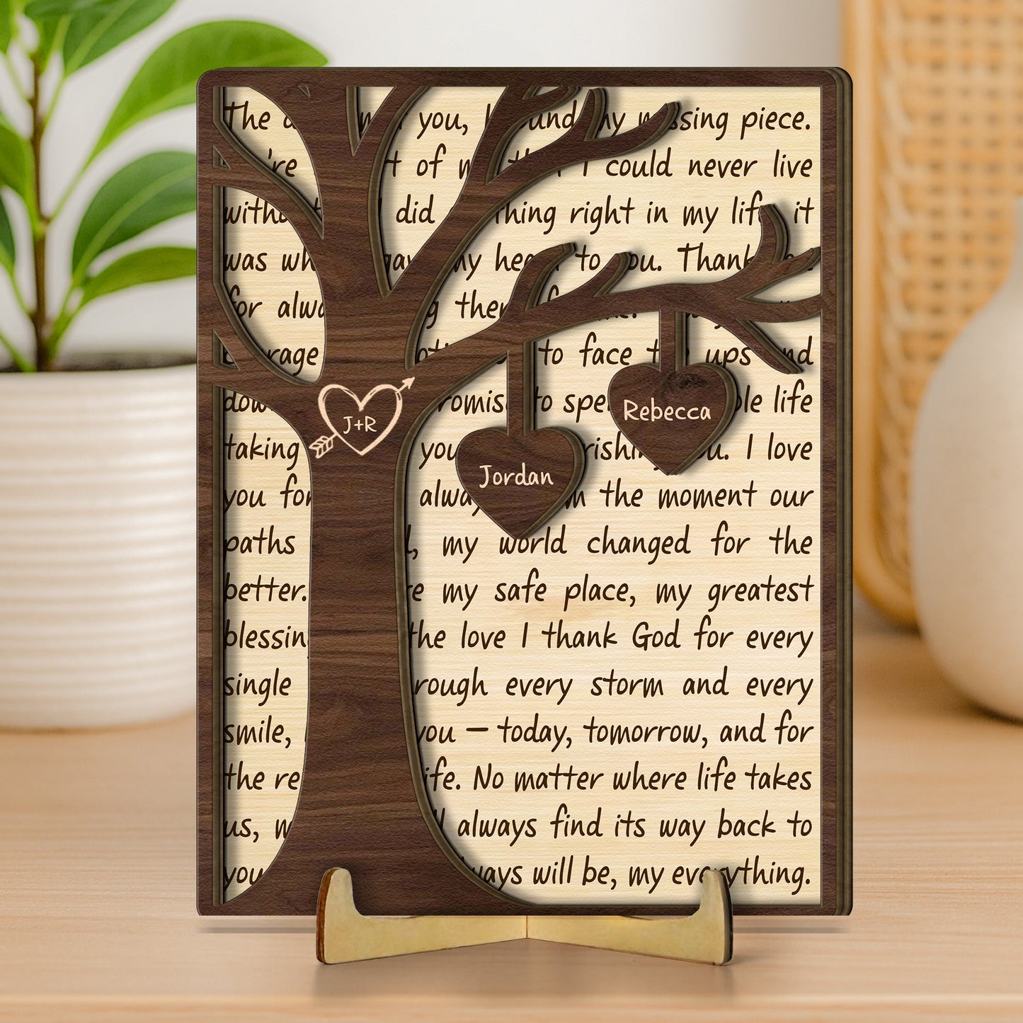 Custom Name Couple Gifts Valentine's Day Anniversary Gift For Her/Him - Personalized Wooden Plaque