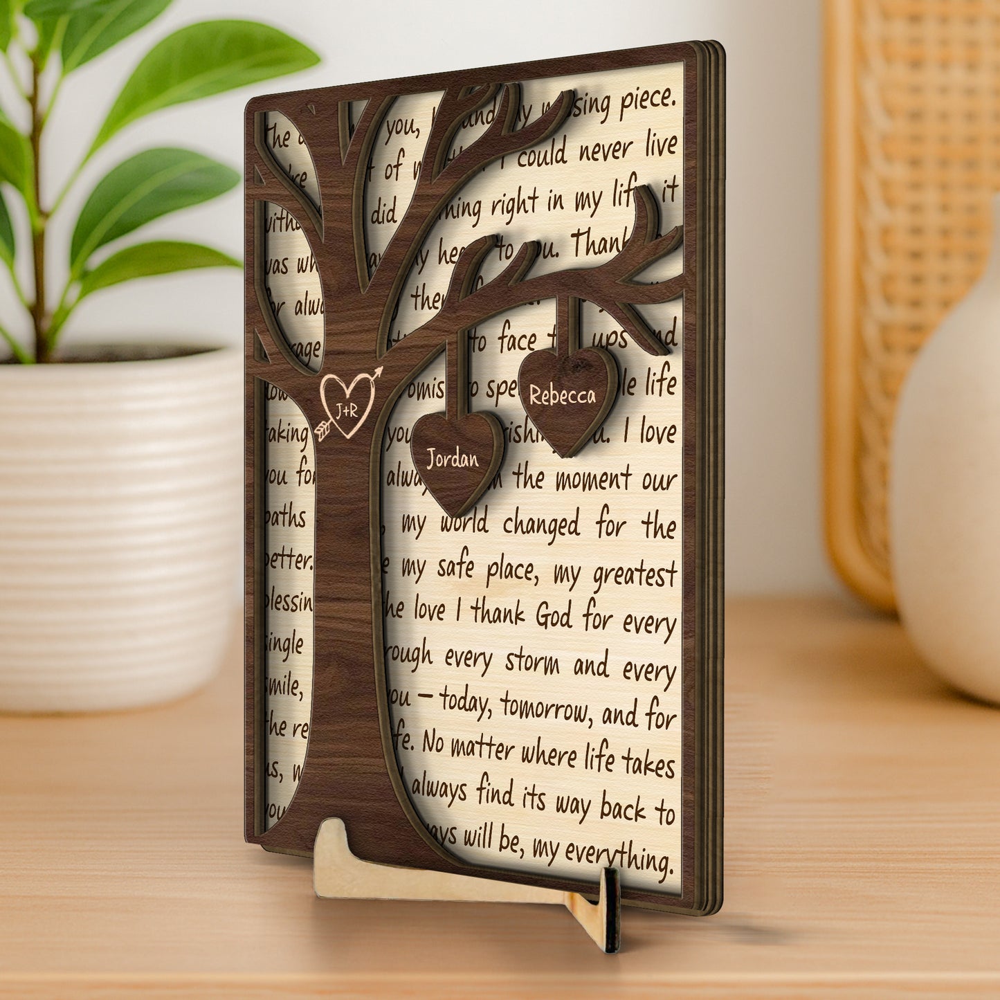 Custom Name Couple Gifts Valentine's Day Anniversary Gift For Her/Him - Personalized Wooden Plaque