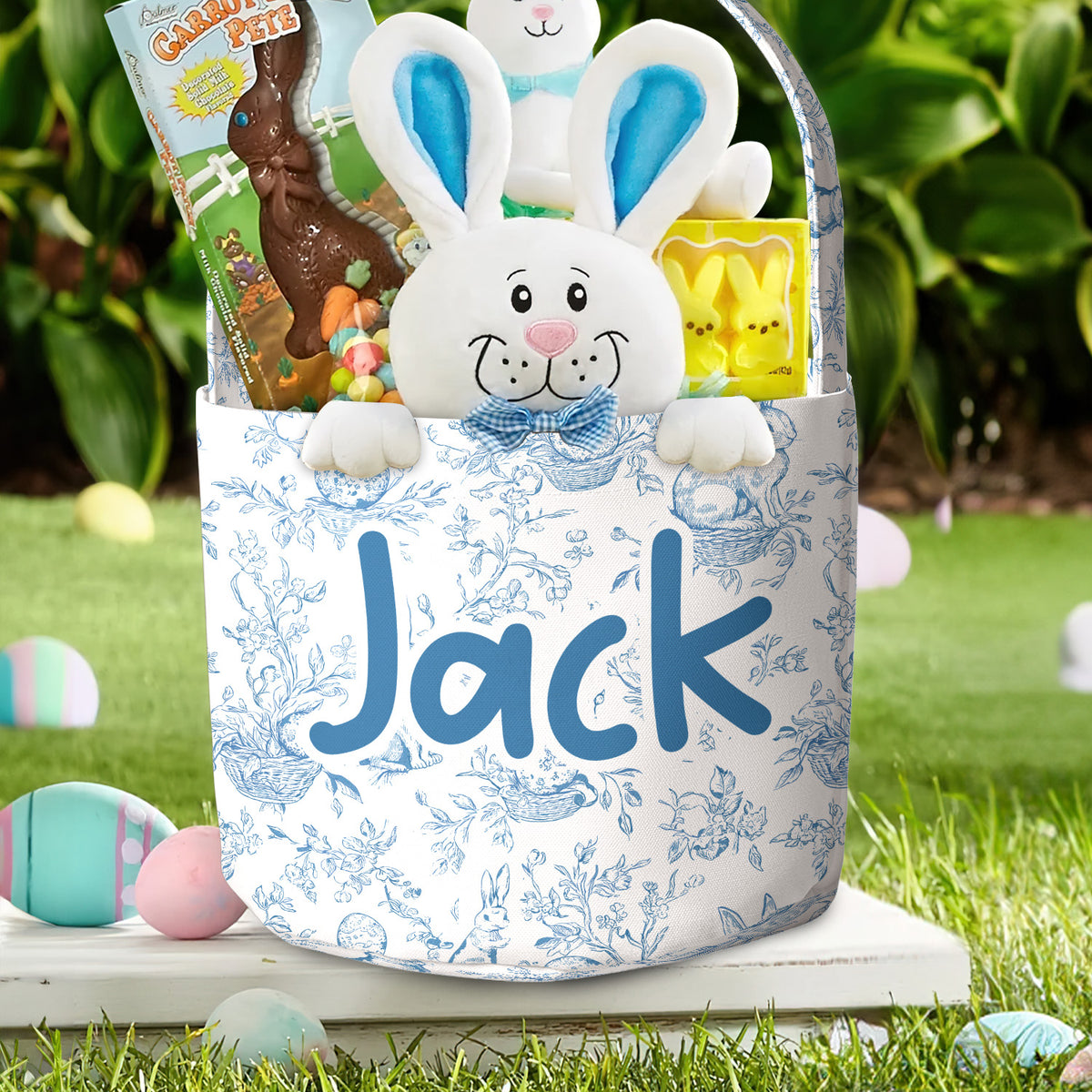 Easter Bascker Custom Name Easter Pattern - Personalized Easter Basket – Macorner