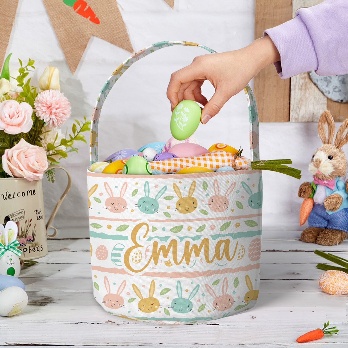 Custom Name Easter Pattern - Personalized Easter Basket