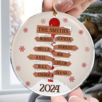 Custom Name Family Christmas North Pole - Personalized Acrylic Ornament