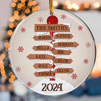 Custom Name Family Christmas North Pole - Personalized Acrylic Ornament