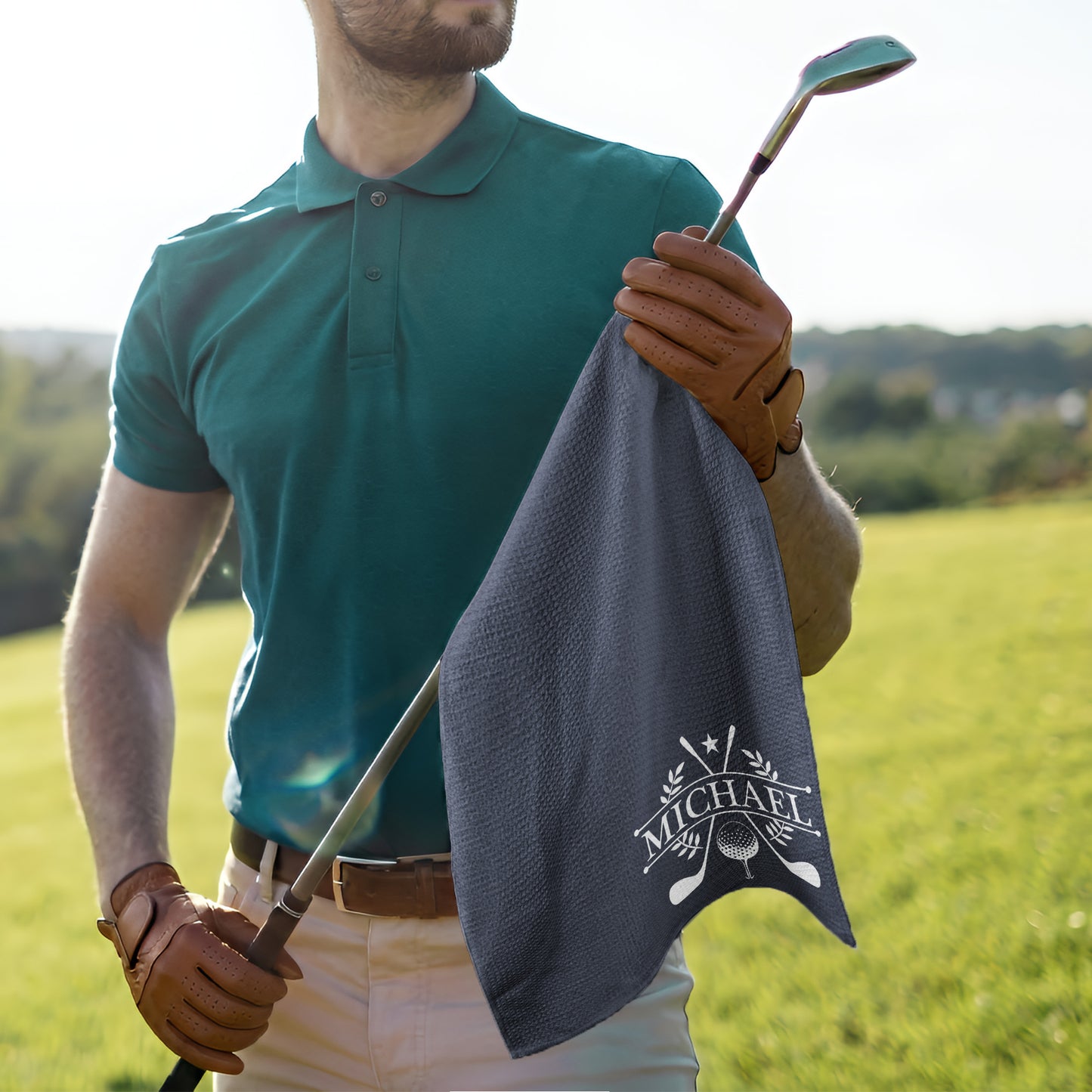 Custom Name For Golfers, Dad, Husband, Buddies, Golf Lovers - Personalized Golf Towel