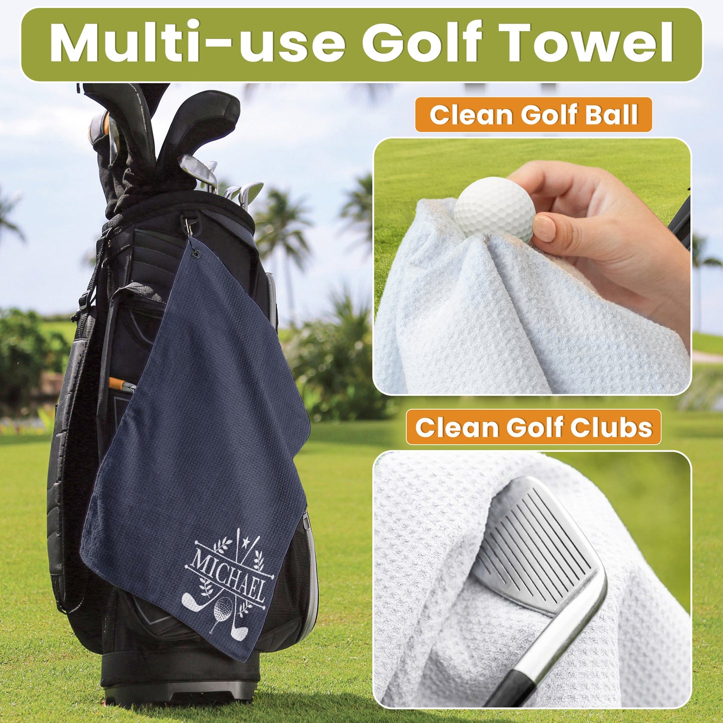 Custom Name For Golfers, Dad, Husband, Buddies, Golf Lovers - Personalized Golf Towel