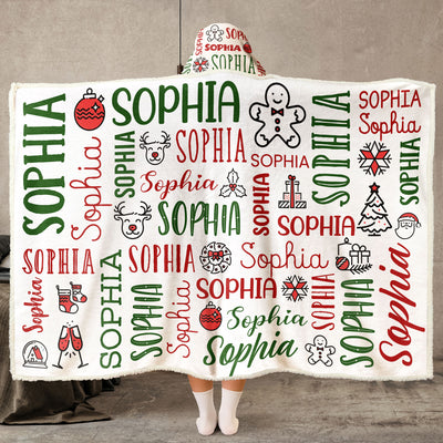 Custom Name For Me Gift - Personalized Wearable Blanket Hoodie
