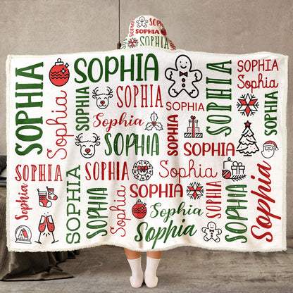 Custom Name For Me Gift - Personalized Wearable Blanket Hoodie