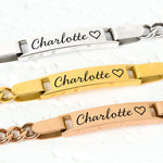 Custom Name Gift For Friends - Personalized Stainless Steel Engraved Name Bracelet